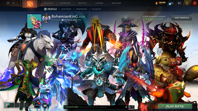 Ancient I | MMR: 3897 | Behavior: 8681 | Stacked Account | 5 Arcanas: Terrorblade, Juggernaut, Crystal Maiden, Ogre & Rubick | 3 Personas: AM, PA & Mirana | Overgrown Empire Terrain | Tons of Expensive Immortals, Cache & Items | Mainpool | 6700+ Hours