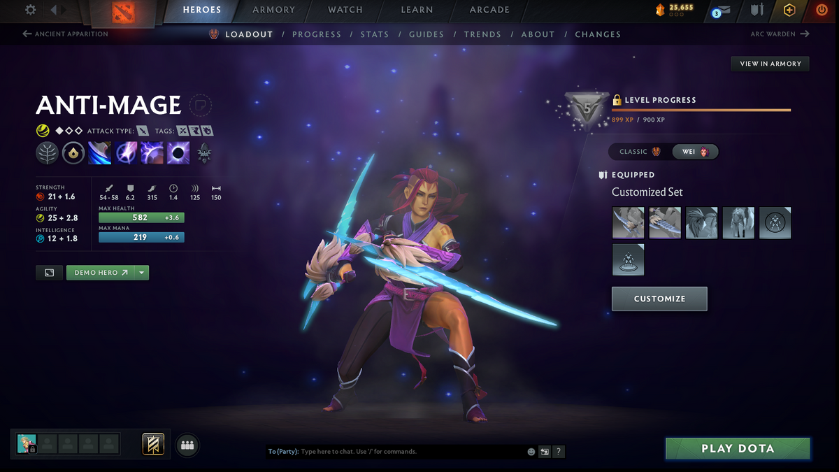 Guardian IV | MMR: 1258 | Mainpool | 984 Matches | Shadow Fiend Arcana | Anti Mage Persona | Stacked with Sets, Immortals & Items Inside | Behavior: 5656 (Playable) | Queue Time (1-5 Minutes)