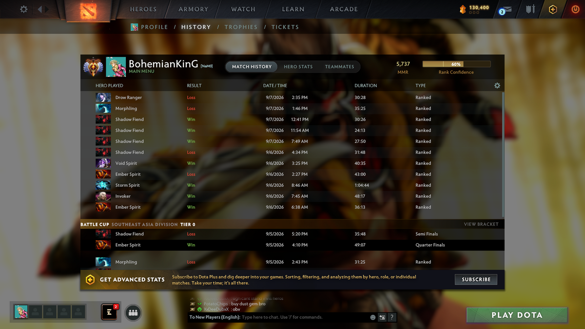 Immortal | MMR: 5737 | Behavior: 12000 | Ogre Magi Arcana | 2 Personas: Anti Mage & Pudge | Many Immortals & Items | 130,000+ Dota Plus Shards | Mainpool | Fast Queue | 2021 Account | Full Access | Calibrated