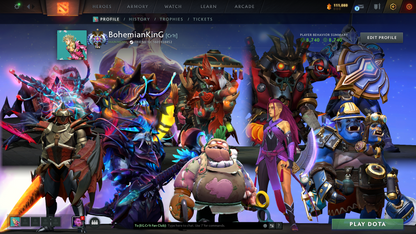 Ancient I | MMR: 3878 | Behavior: 8740 | Pudge & Anti Mage Persona | 680+ Matches | 111,000+ Dota Plus Shards | Stacked with Immortals | Quartero's Curios Sets | Fast Queue | Complete Access
