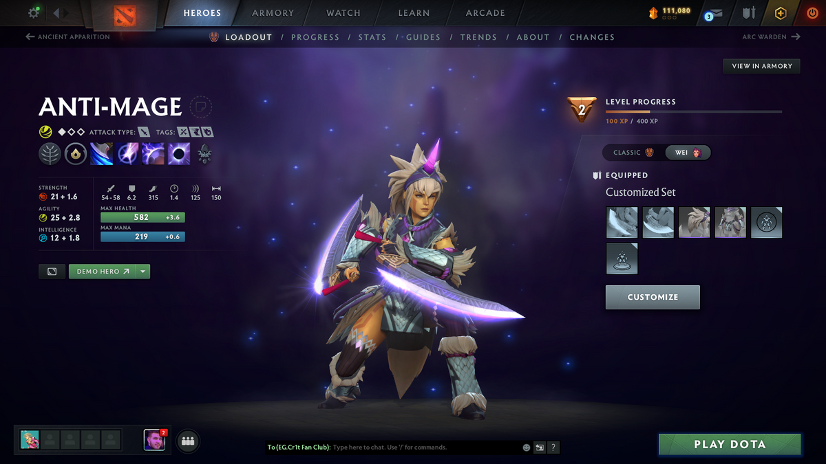 Ancient I | MMR: 3878 | Behavior: 8740 | Pudge & Anti Mage Persona | 680+ Matches | 111,000+ Dota Plus Shards | Stacked with Immortals | Quartero's Curios Sets | Fast Queue | Complete Access