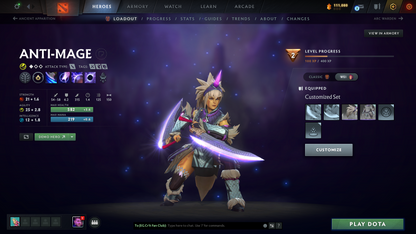Ancient I | MMR: 3878 | Behavior: 8740 | Pudge & Anti Mage Persona | 680+ Matches | 111,000+ Dota Plus Shards | Stacked with Immortals | Quartero's Curios Sets | Fast Queue | Complete Access