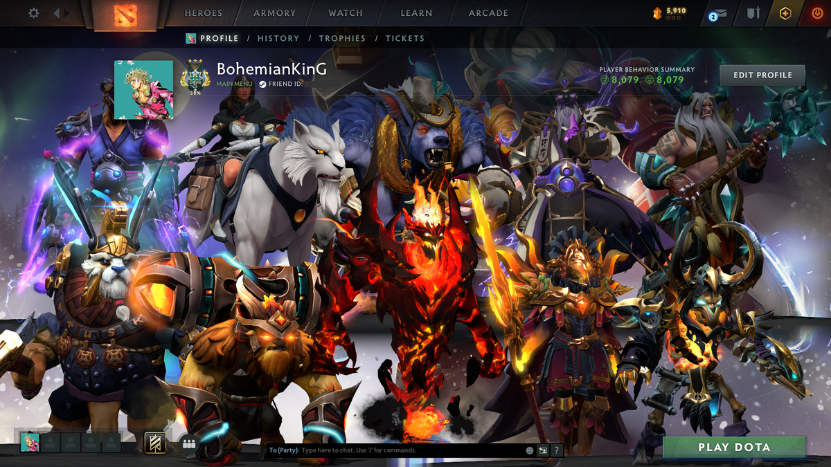 Archon III | MMR: 2648 - Behavior: 8079 | Shadow Fiend Arcana | 4150+ Matches | Mainpool | Mirana Persona | 10th Anniversary Sets | Stacked with Items and Immortals | 2019 Account | Fast Queue