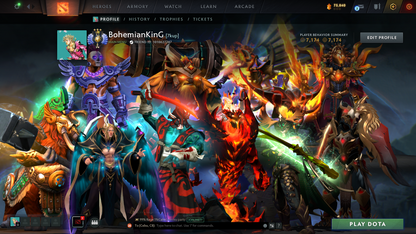 Divine III | MMR: 5024 - Behavior: 7174 | 2 Arcanas: Shadow Fiend & Juggernaut | Super-Fast Queue | 2100+ Matches | Mainpool | Many Immortals & Sets | 2019 Account | Complete Access