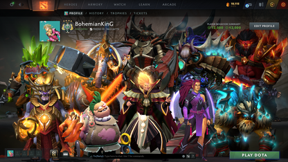 Archon IV | MMR: 2789 - Behavior: 12000 | Mainpool | 2 Personas: Pudge & Anti Mage | Stacked with Sets and Immortals | Quartero's Curios Items | 1000+ Matches Played | Complete Access | Trophy Level: 140+