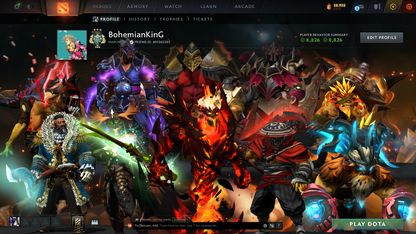 Archon III | MMR: 2764 | Behavior: 8826 | Shadow Fiend Arcana | 1700+ Hours | Overgrown Empire Terrain | Many Items Inside | Quartero's Curious Sets | Mainpool | 2017 Account | Fast Queue