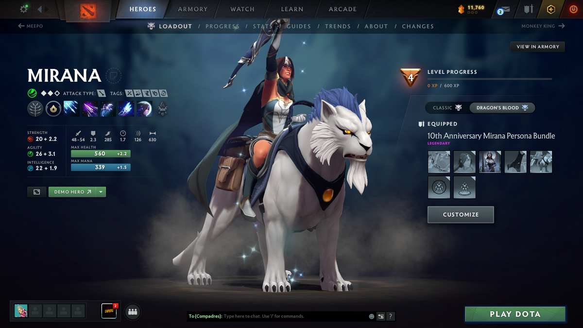 Immortal | MMR: 6048 | Behavior: 12000 | 4700+ Matches | Shadow Fiend Arcana | 4 Personas: CM, PA, AM & Mirana | Exclusive Cache Sets | Fully Stacked with Immortals & Items | 10th Anniversary | Mainpool | 2014 Account | High Trophy Level